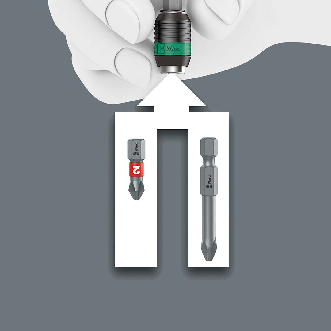Wera Rapidaptor Universal 1/4-Inch Bit Holder with Quick-Release