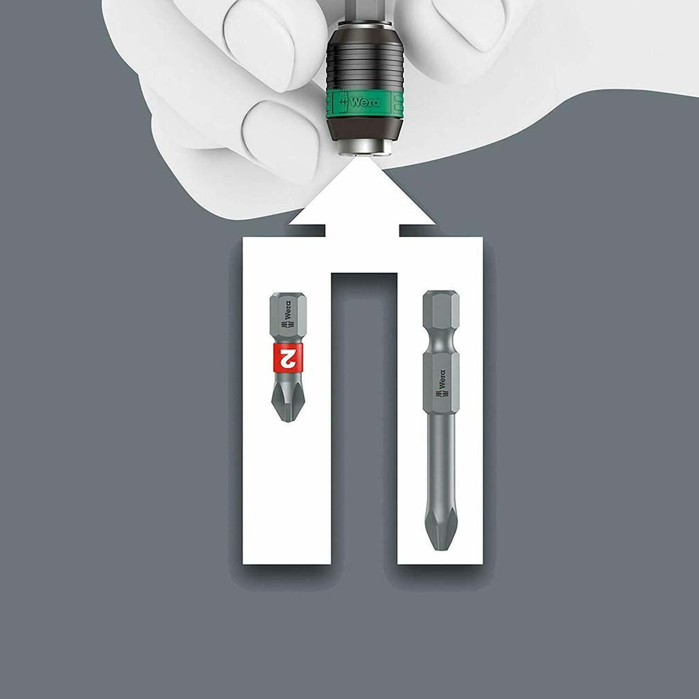Wera 05052502001 Universal 1/4-Inch Bit Holder with Rapidaptor Quick-Release