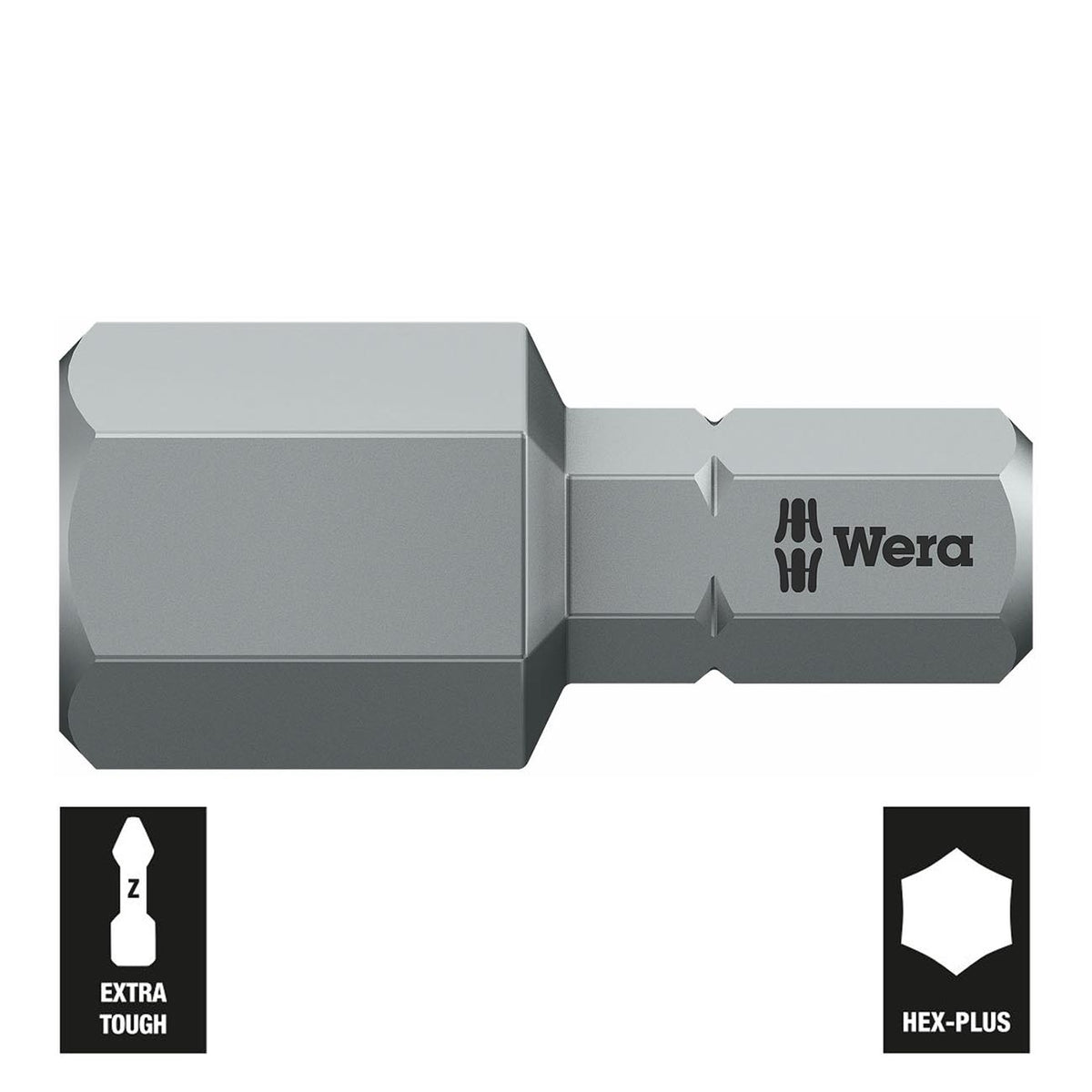 Wera 05056340001 1/4-Inch Drive 10 mm x 25 mm Hex-Plus Bit