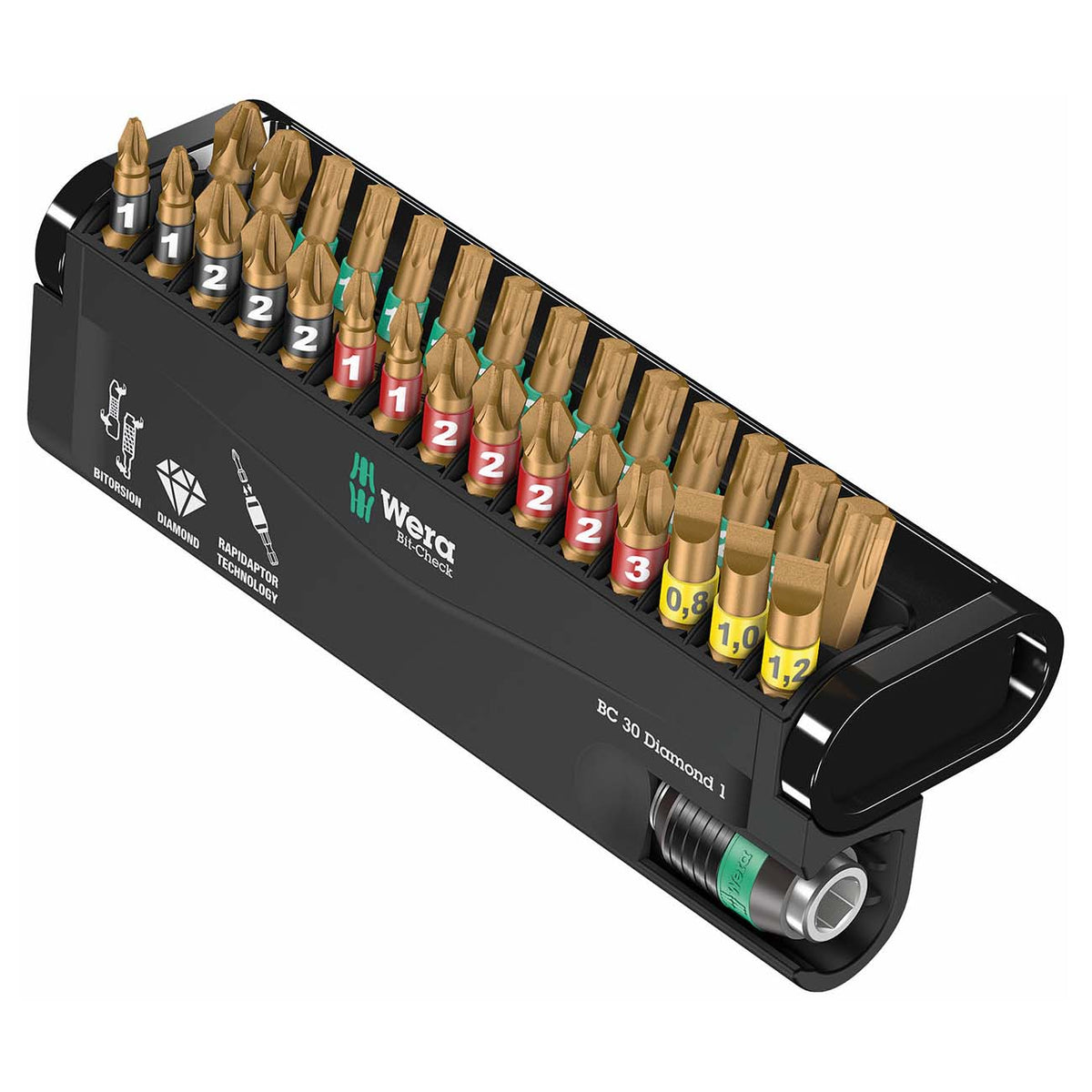 Wera Bit-Check Diamond-Coated Screwdriver Bit Set, 30-Piece