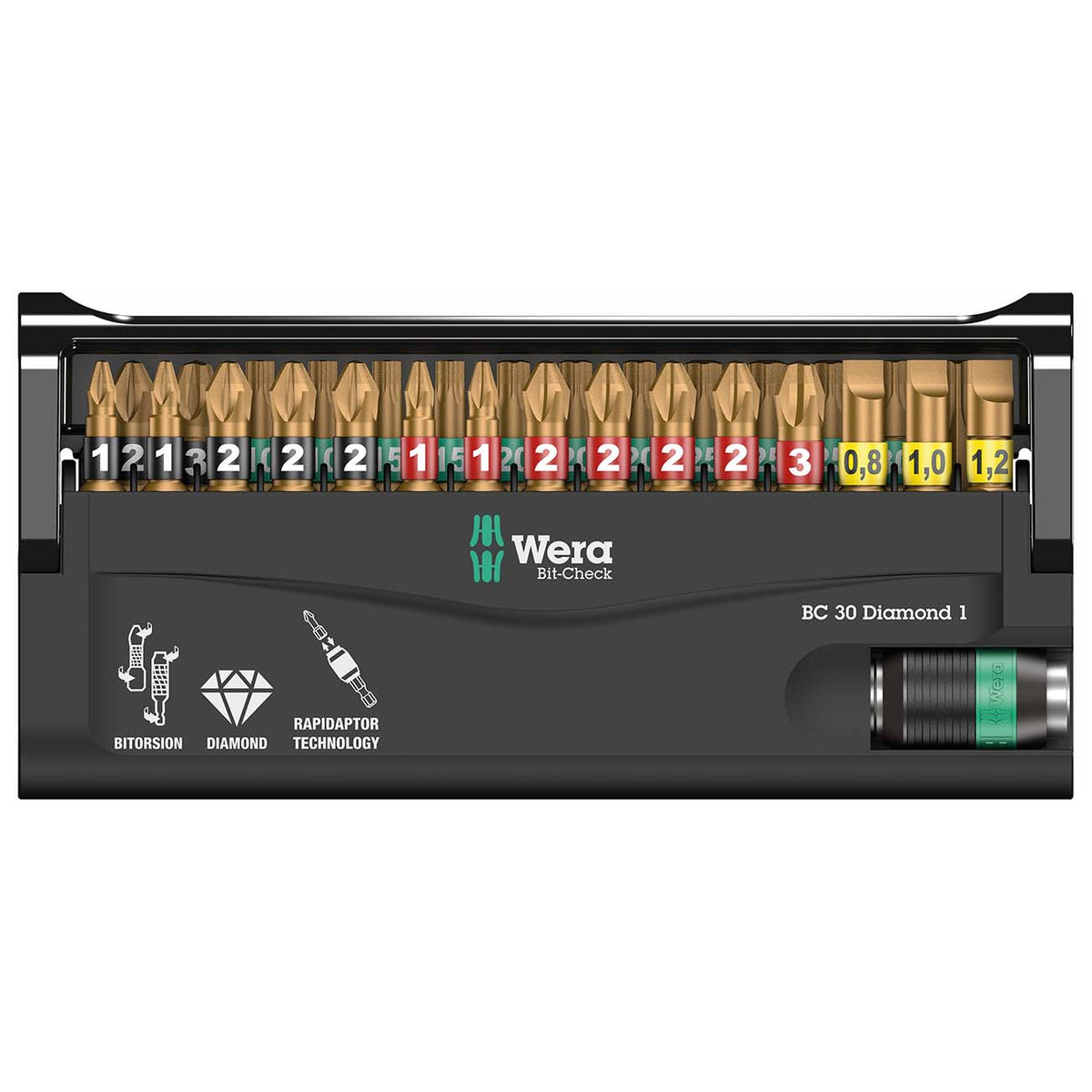 Wera Bit-Check Diamond-Coated Screwdriver Bit Set, 30-Piece
