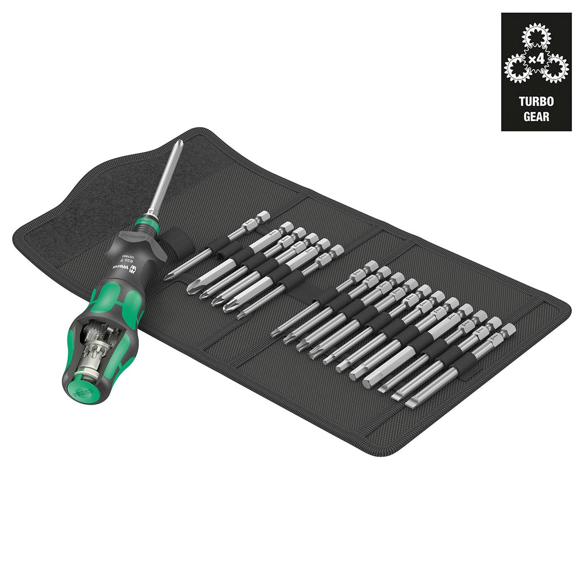 Wera 05057482001 Turbo Bit Driver and Bit Set, 19-Piece