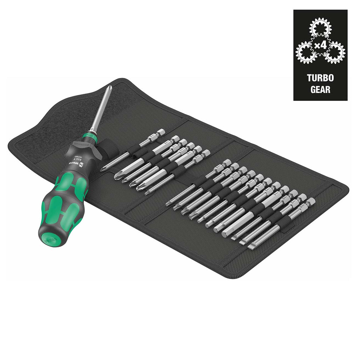 Wera 05057482001 Turbo Bit Driver and Bit Set, 19-Piece