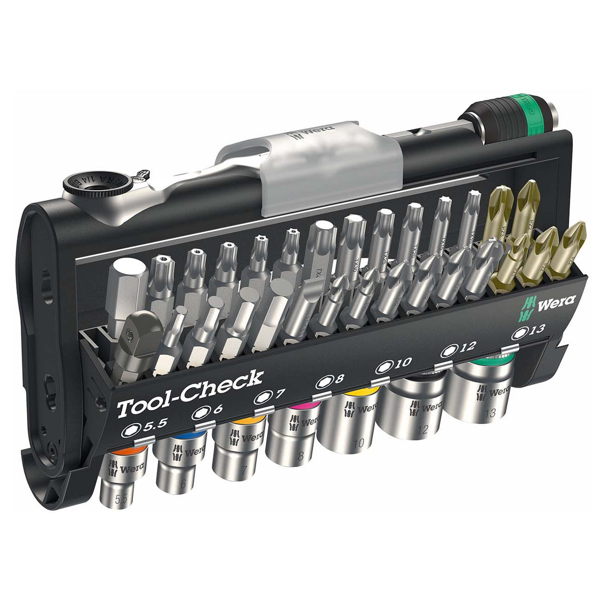 Wera 05073220001 Metric 1/4-Inch Socket and Bit Driver Set, 38-Piece