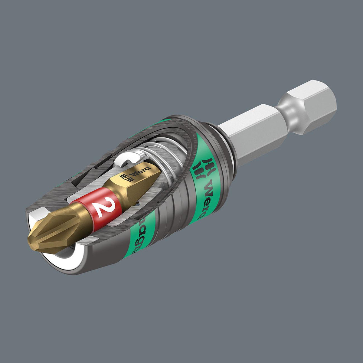 Wera Rapidaptor Ring Magnet Short Universal Bit Holder 1/4 in x 2-1/4 in, Part 05073511001