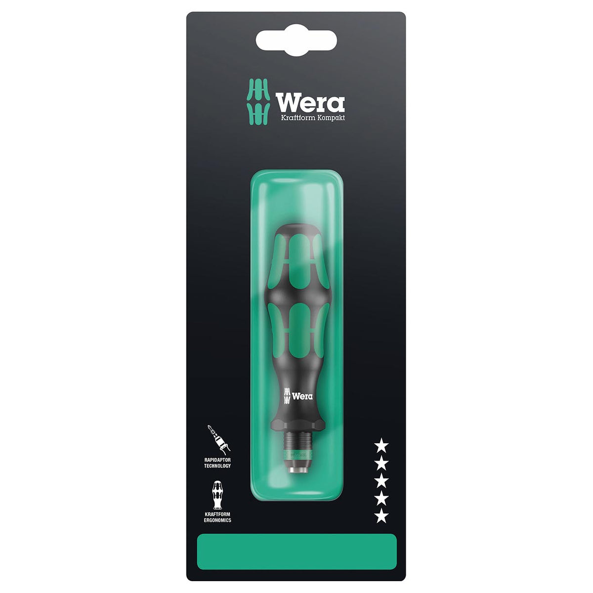Wera 1/4-Inch Bit-Holding Screwdriver Handle with Rapidaptor Quick-Release Chuck