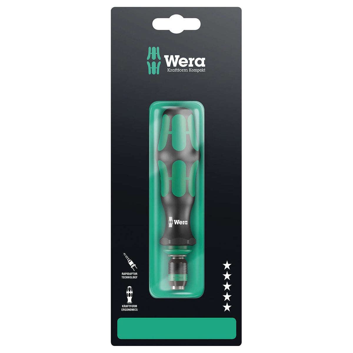 Wera 1/4-Inch Bit-Holding Screwdriver Handle with Rapidaptor Quick-Release Chuck, 05073541001