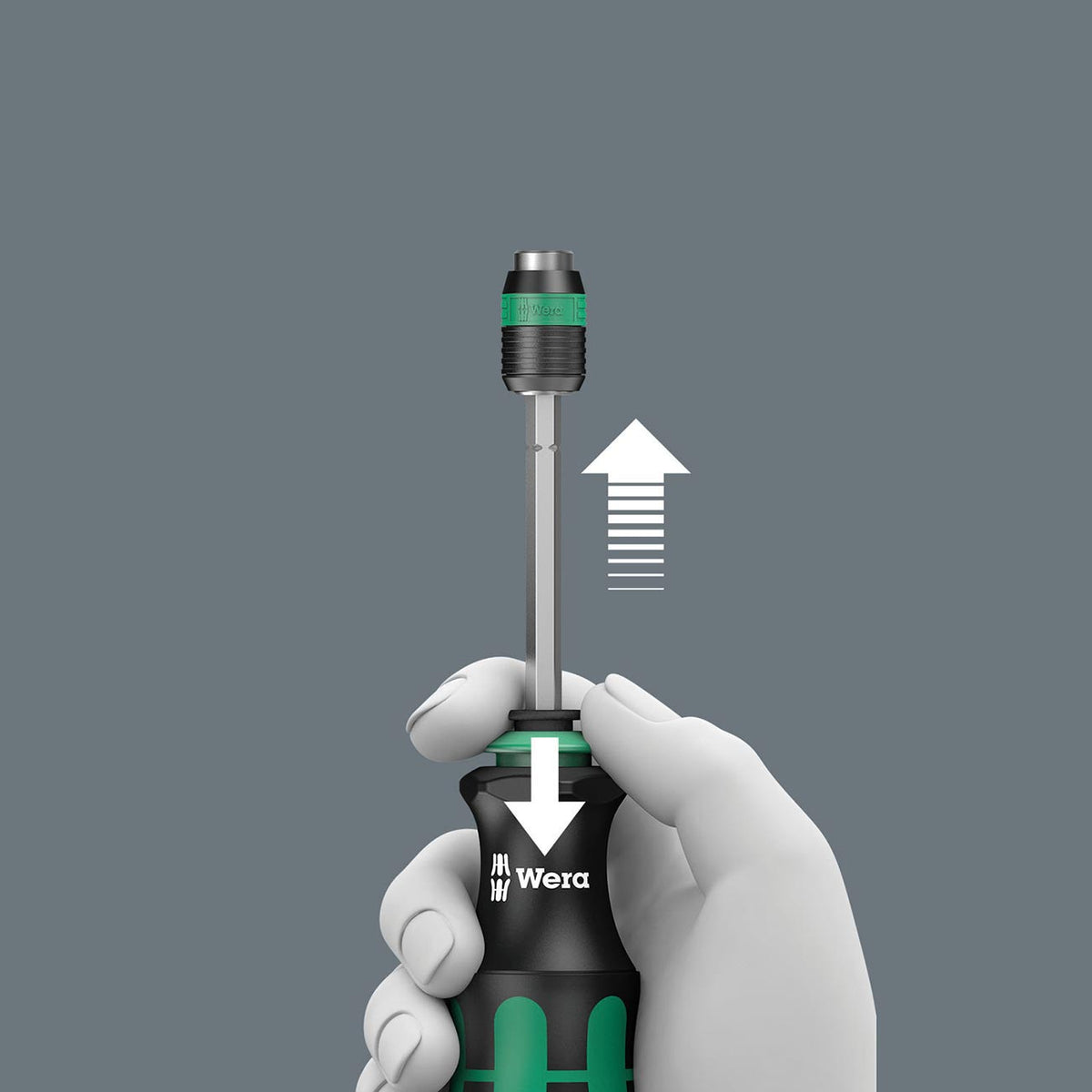Wera 1/4-Inch Bit-Holding Screwdriver Handle with Rapidaptor Quick-Release Chuck, 05073541001