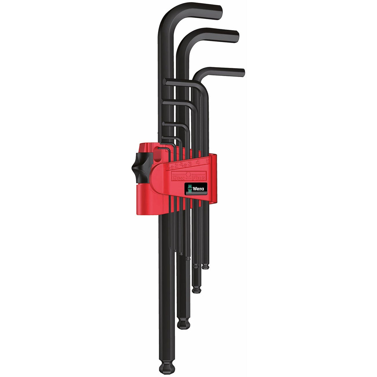 Wera 05073596001 Metric Hex-Plus BlackLaser L-Key Wrench Set, 9-Piece