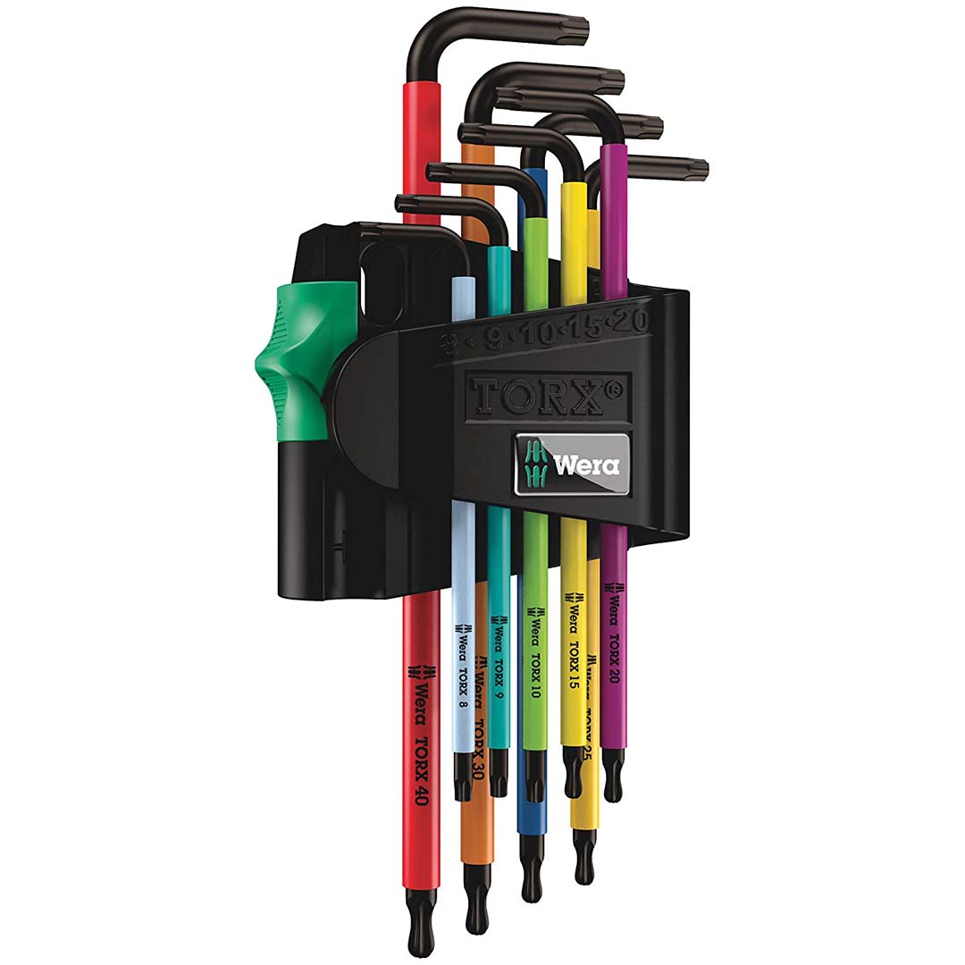 Wera TORX-BO Tamper-Proof BlackLaser Long Shaft L-Key Set, 9-Piece