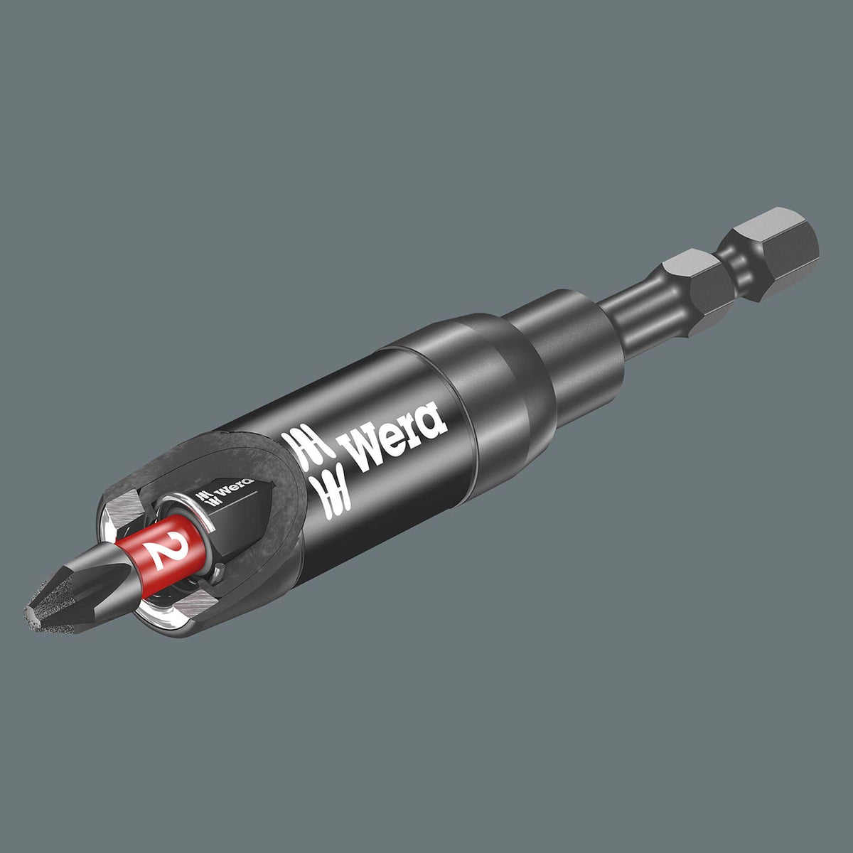 Wera Impaktor 1/4-Inch Bit Holder with Retaining Ring and Ring Magnet