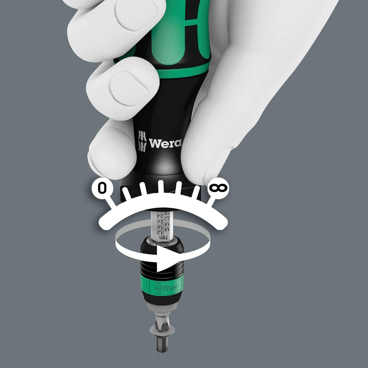 Wera Adjustable Torque Screwdriver Handle with Quick-Release Chuck, 0.3–1.2 Nm