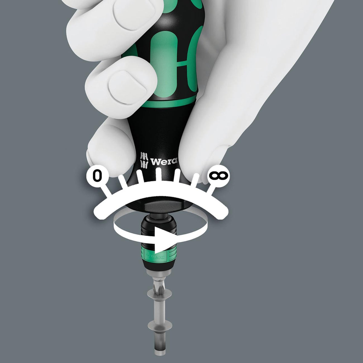Wera 05074720001 Pre-Set 2.5 in-lb Torque Screwdriver with Quick-Release Chuck, 1/4-Inch Drive