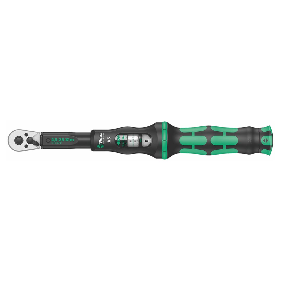 Wera Click-Torque 05075604001 1/4-Inch Reversible Torque Wrench, 2.5–25 Nm