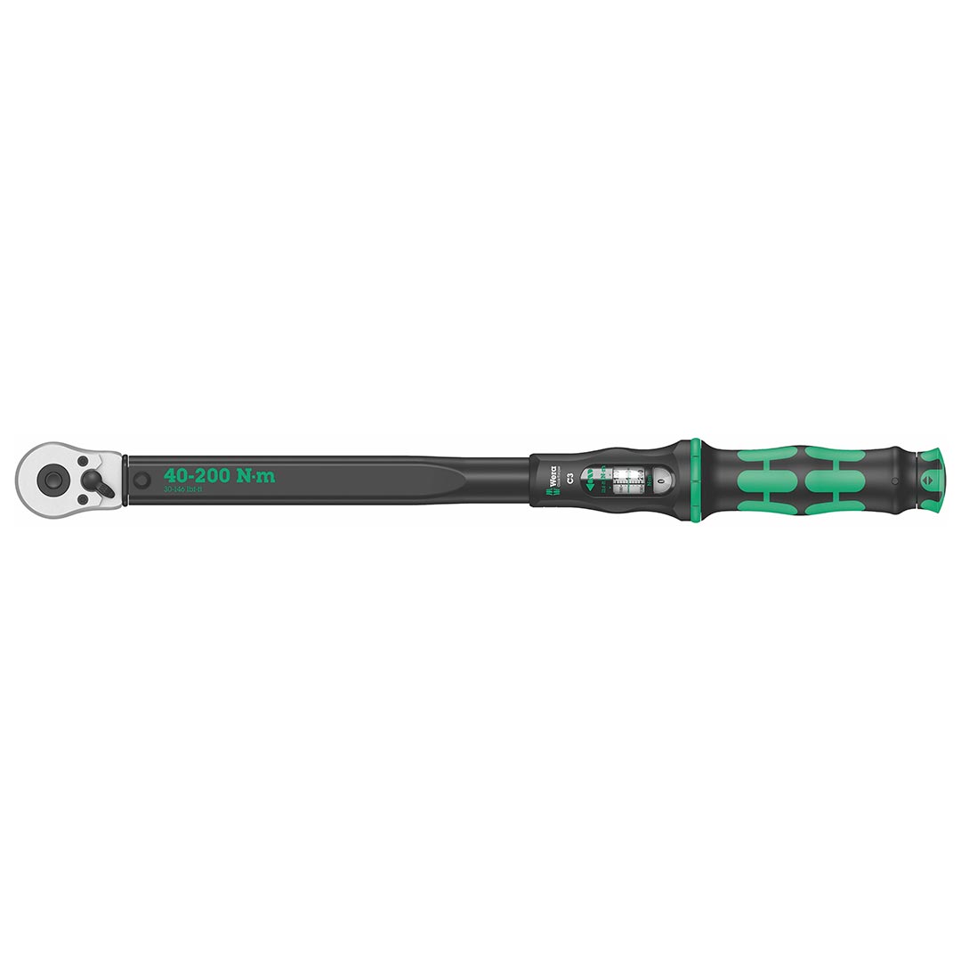 Wera Adjustable Click-Torque Ratchet 1/2-Inch Square Drive, 40–200 N·m Torque Range