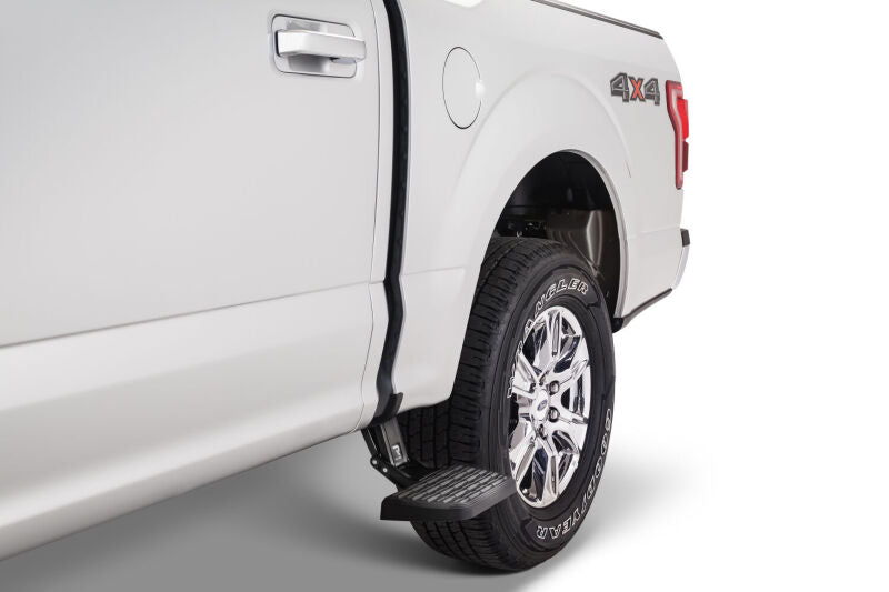 AMP Research BedStep2 Retractable Bed Side Step for 2015-2024 Ford F-150, Black - 75412-01A