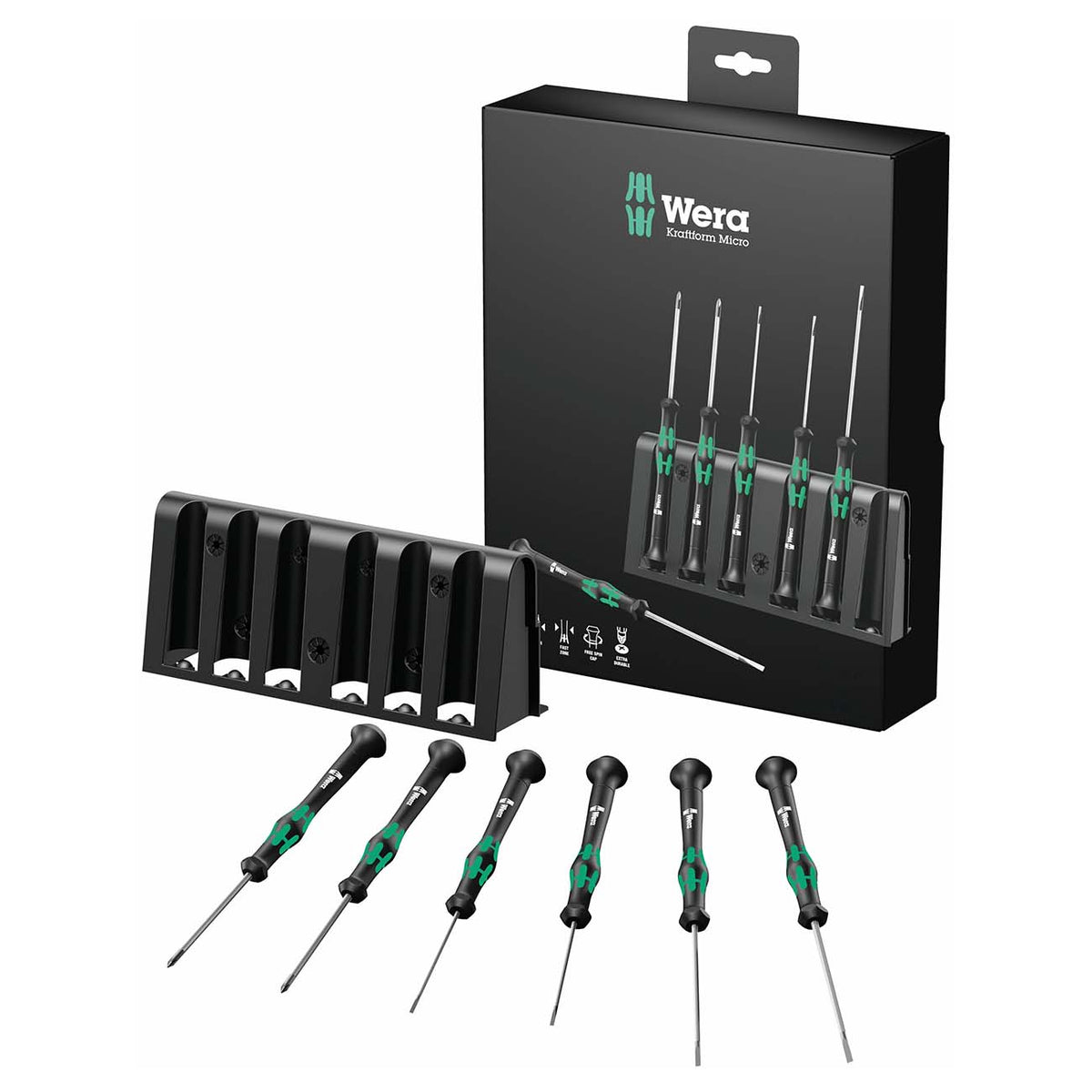 Wera 05118150001 Electronic Micro Slotted and Phillips Screwdriver Set, 6-Piece