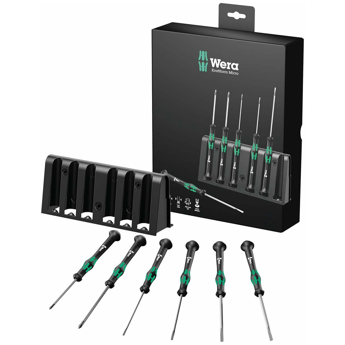 Wera 05118152001 Electronic Micro Slotted and Phillips Screwdriver Set, 6-Piece