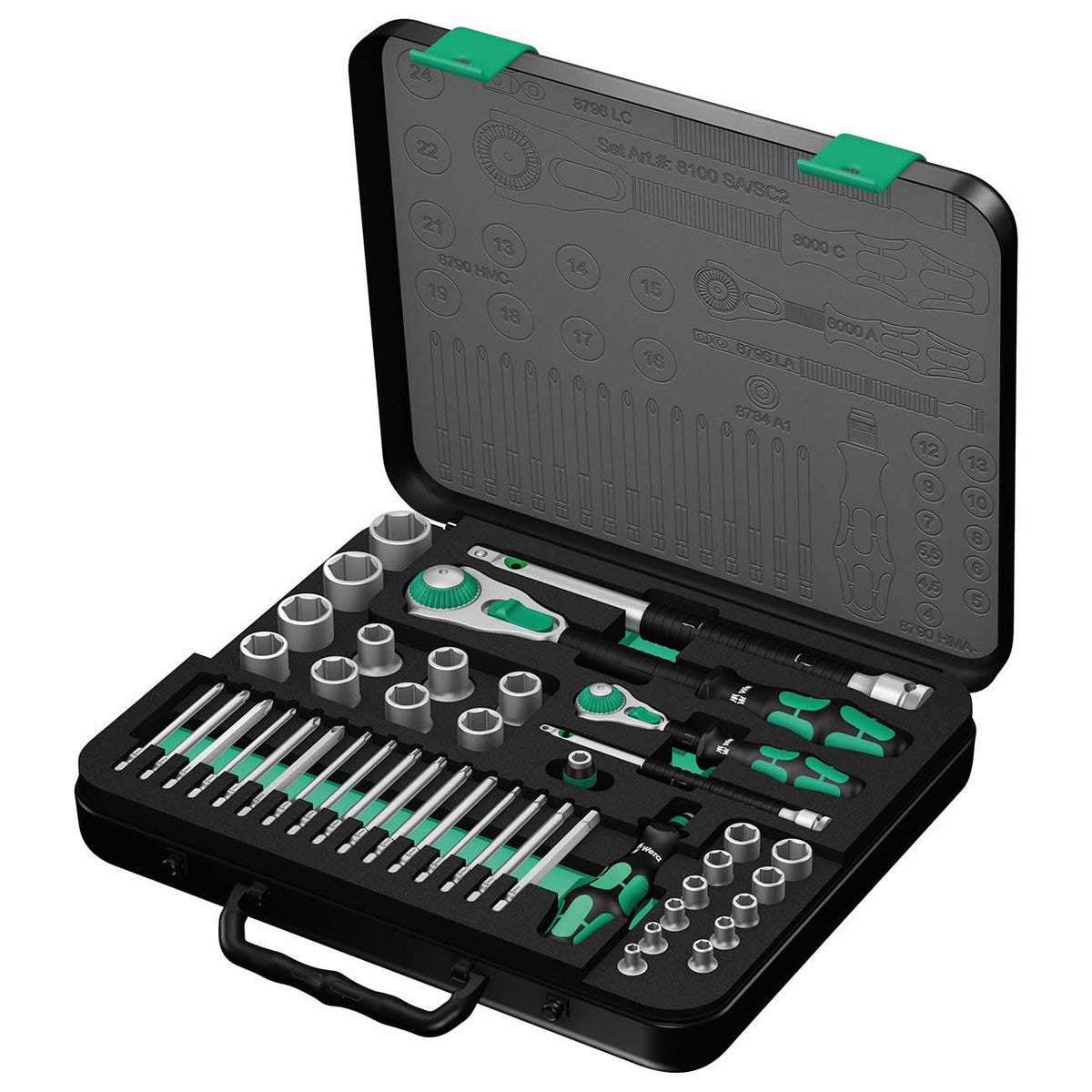 Wera 43-Piece Metric 1/4-Inch and 1/2-Inch Drive Speed Ratchet Socket and Bit Set
