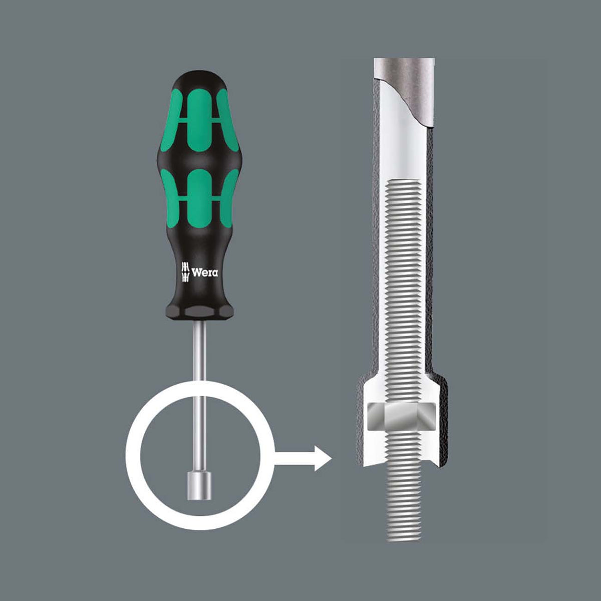 Wera Hollow Shaft SAE Nutdriver Set, 7-Piece