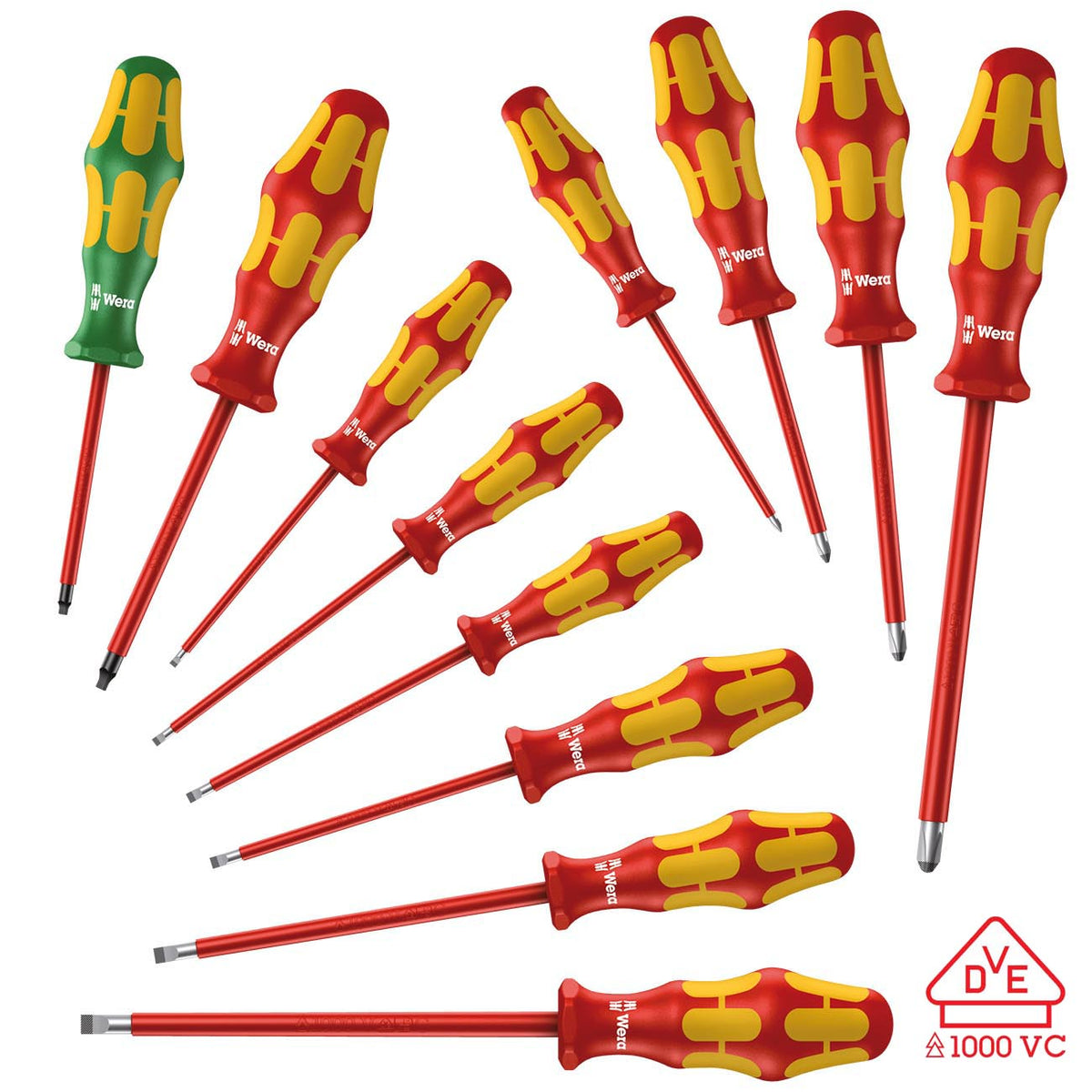 Wera VDE Insulated Screwdriver Set, 12-Piece Set