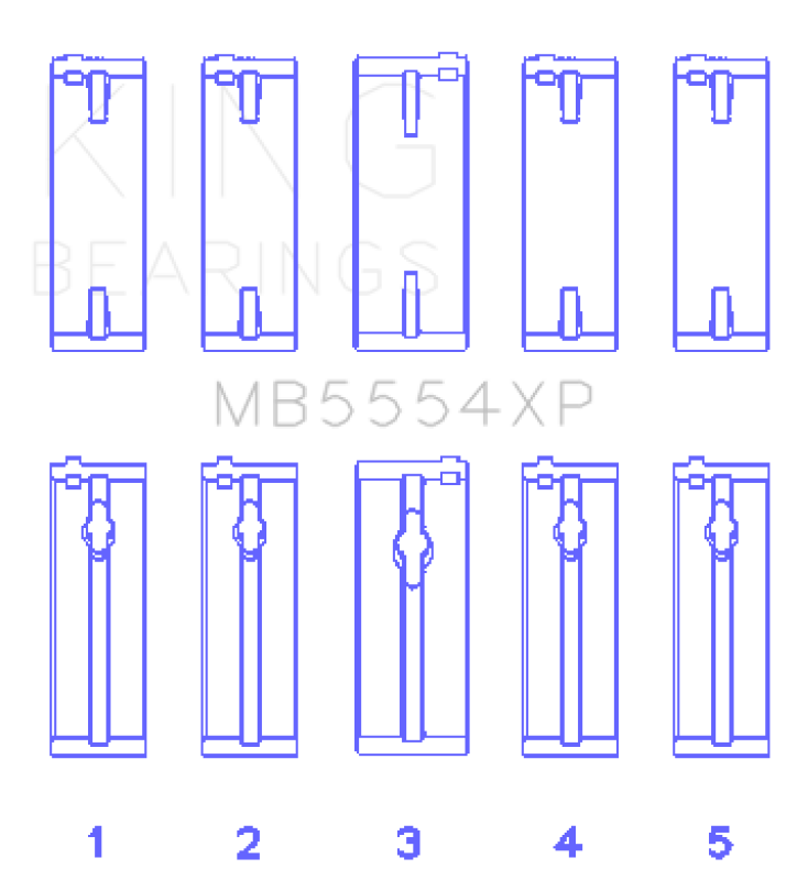 King Engine Bearings MB5554XP Toyota 3SGTE Performance Main Bearing Set, Standard Size