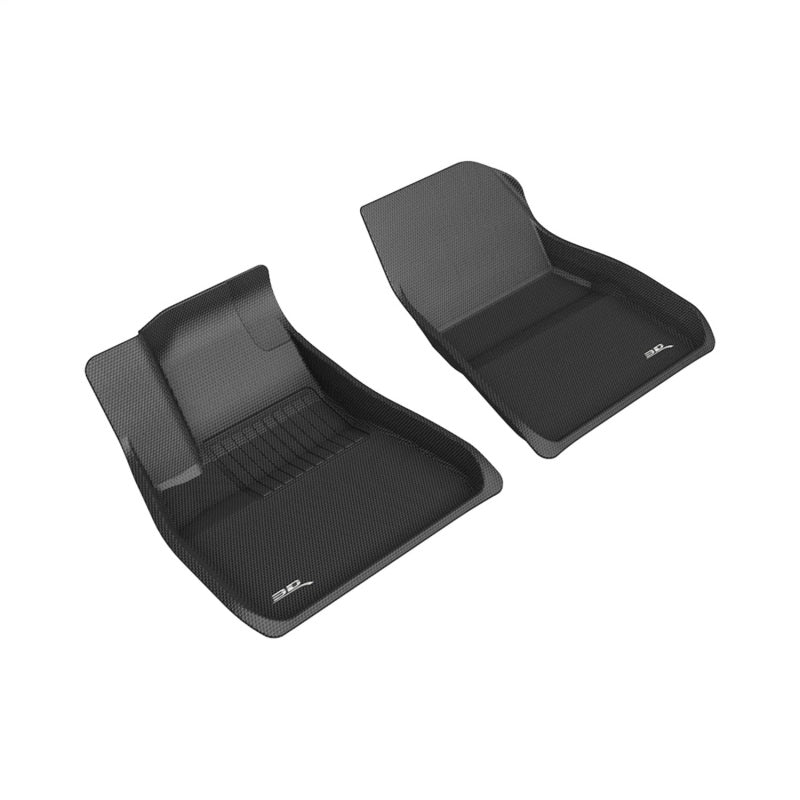 3D MAXpider KAGU Custom-Fit Front Floor Mats for 2018-2022 Tesla Model 3, Black, 2-Piece Set