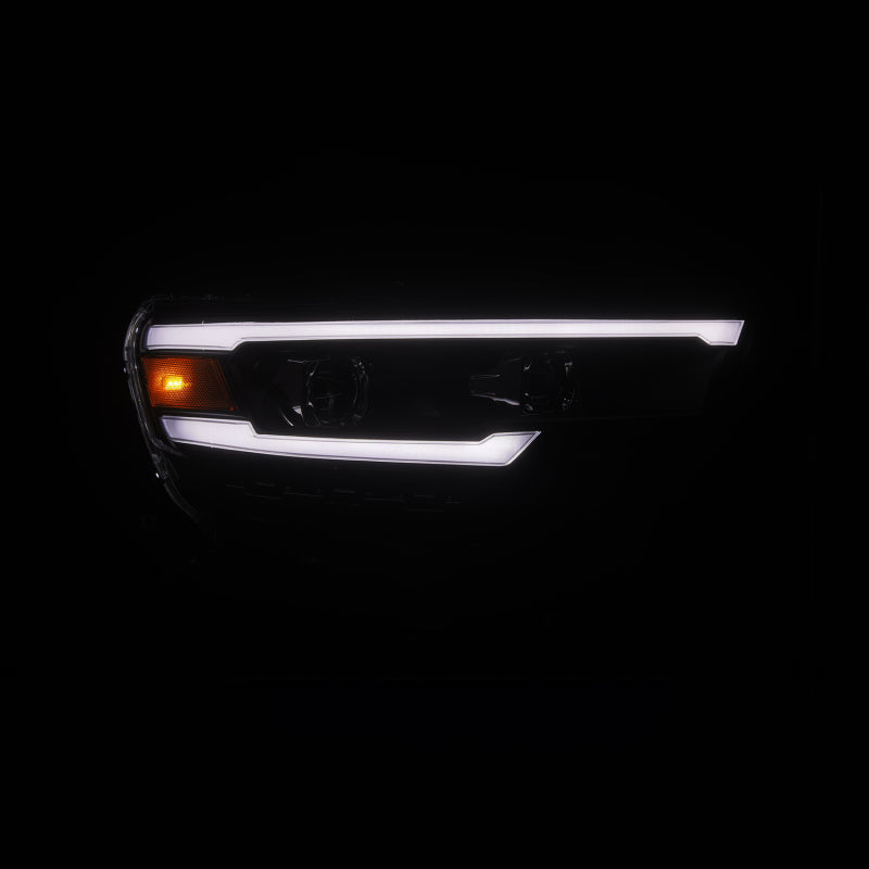 AlphaRex Luxx LED Projector Headlights for Dodge Ram 1500 2025-2026 - Black with Sequential Signal and Switchback DRL