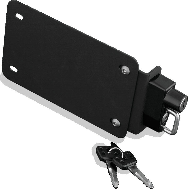 Kuryakyn License Plate Helmet Lock with Mount, Black - 4248