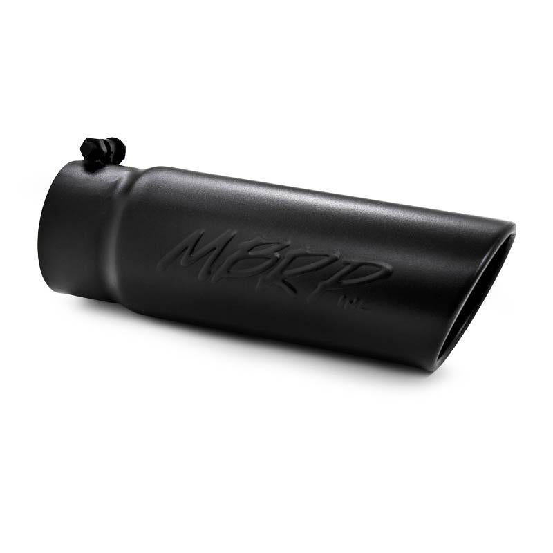 MBRP T5112BLK Armor BLK Universal Exhaust Tip, 3.5-Inch Inlet, 4-Inch Outlet