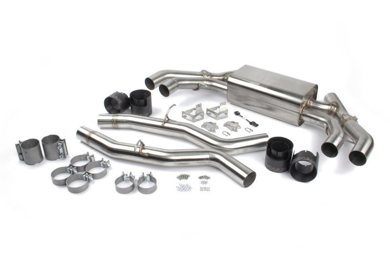 Dinan DNND660-0086-BLK Free Flow Axleback Exhaust System with Black Tips for BMW X3 and X4 (2020-2022)