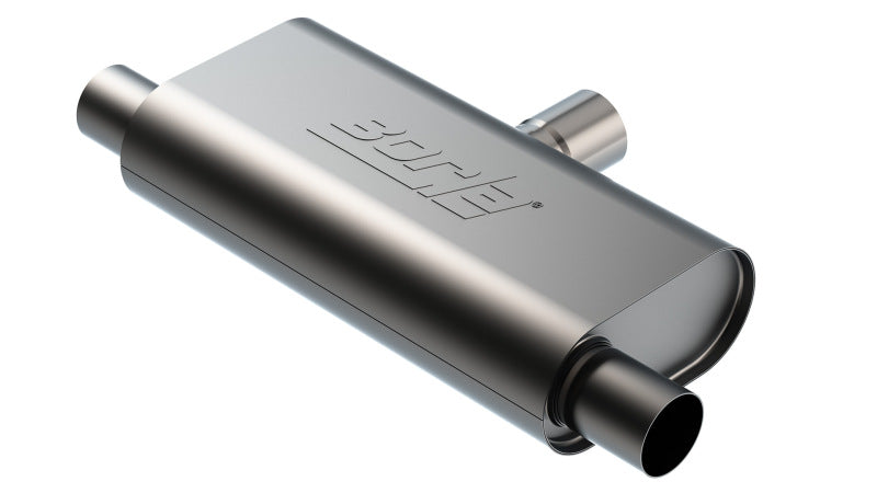 Borla 60714 T-Flow Universal Muffler, 2.5-Inch Single Inlet and Dual 2.5-Inch Outlets