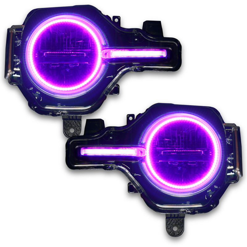 Oracle 21-22 Ford Bronco Headlight Halo Kit w/DRL Bar - Base Headlights -w/No Controller NO RETURNS