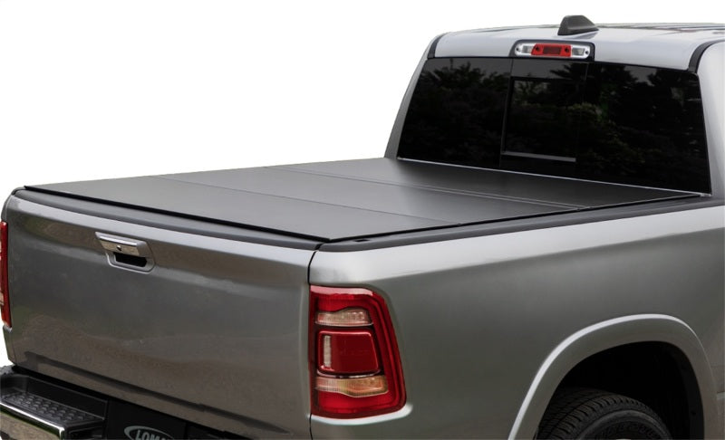 Access LOMAX Hard Tri-Fold Tonneau Cover accB1040059 for 2019-2020 Ram 1500 5 ft 7 in Bed with RamBox