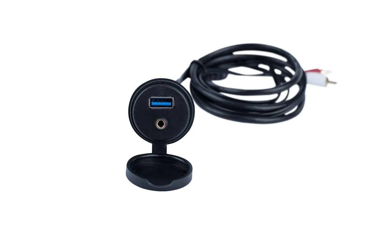 Memphis MXUSBA versatile 1.25″ round AUX and USB connection device - View 1