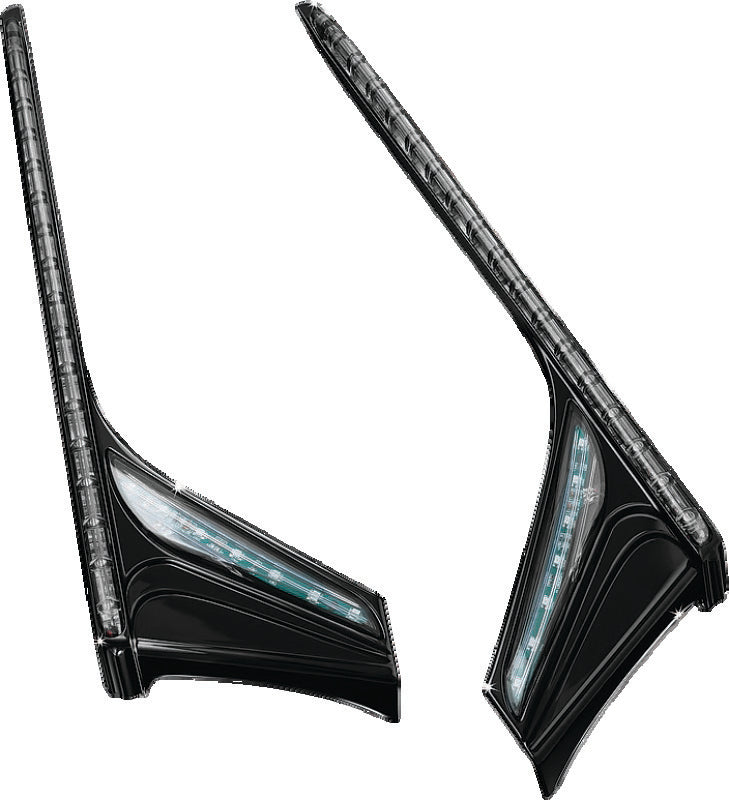 Kuryakyn L.E.D. Vertical Rear Light Strips for 2012–2017 Honda Gold Wing GL1800, Gloss Black with Smoke Lens — Part 3247