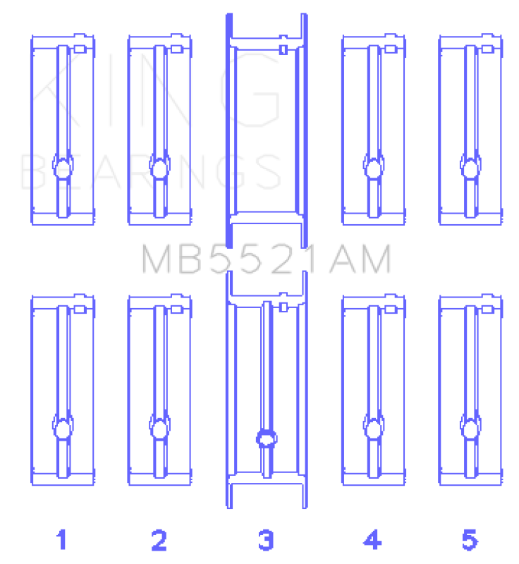 King Chrysler 2.2L Main Bearing Set