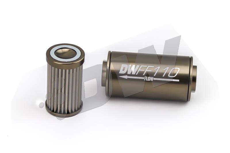 DeatschWerks DWK8-03-110-100K Stainless Steel 10AN 100-Micron Inline Fuel Filter Housing Kit