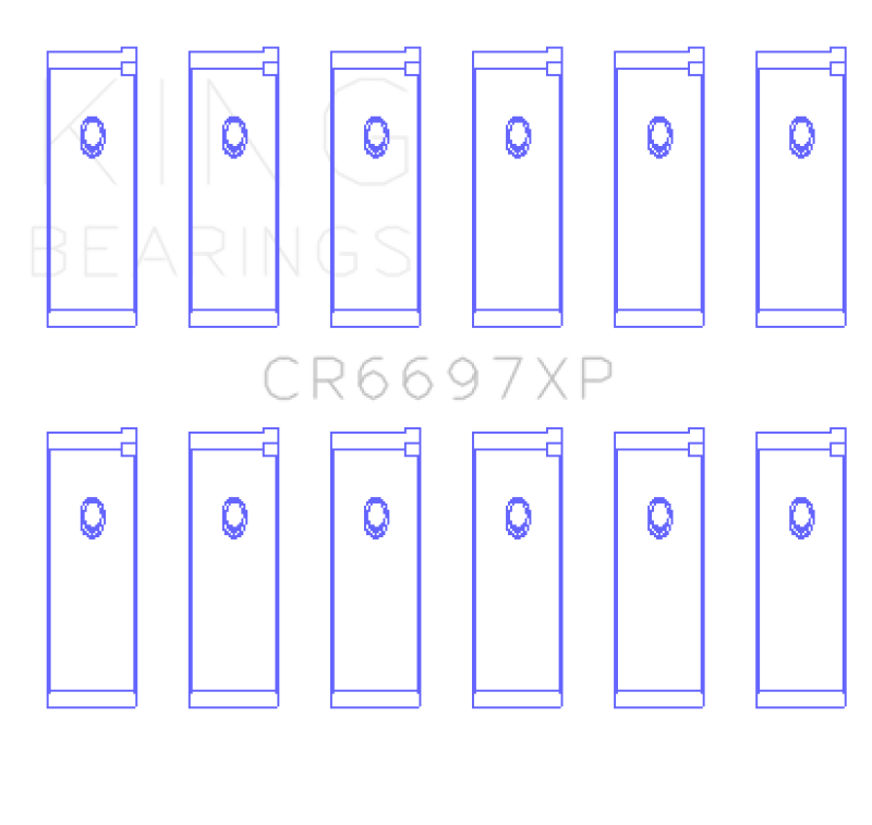 King Engine Bearings CR6697XP0.25 Nissan RB25/RB26 Performance Rod Bearing Set, +0.25mm