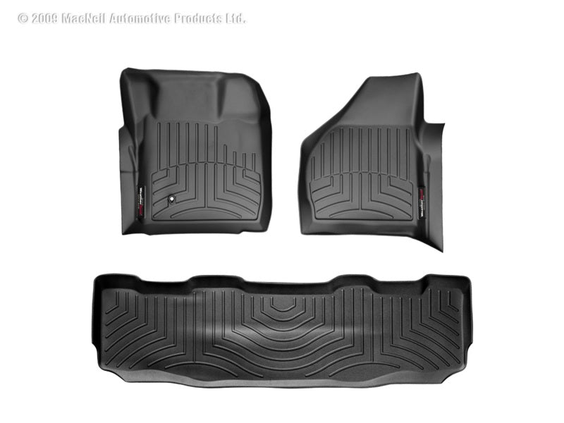 WeatherTech 08-10 Ford F250/F350/F450/F550 Front and Rear Floorliners - Black