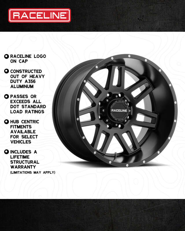 Raceline 931B Injector Satin Black Wheel - Part Number rcl931B-68080-00