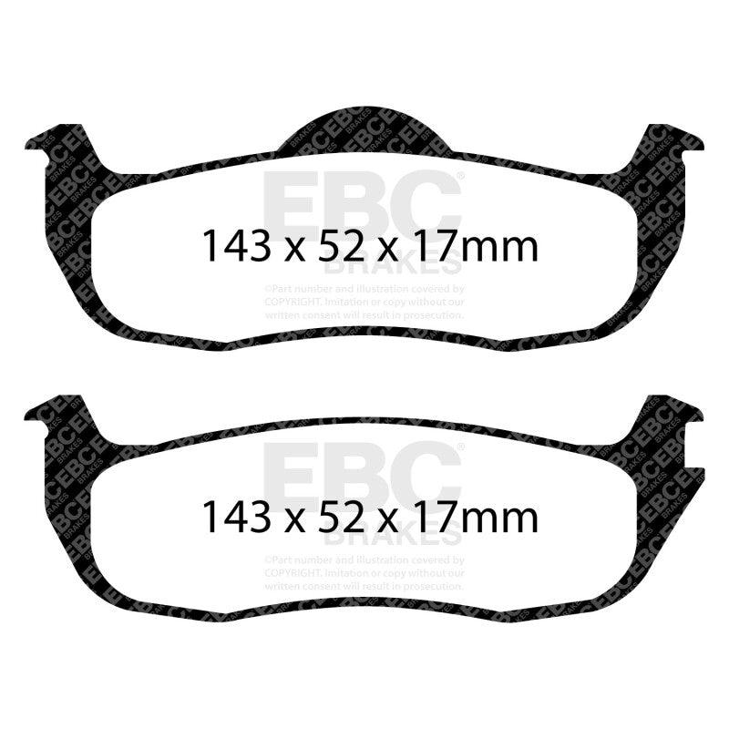 EBC ED91707 Extra Duty Rear Brake Pads for 2005-2006 Infiniti QX56 5.6L with Bosch Brakes
