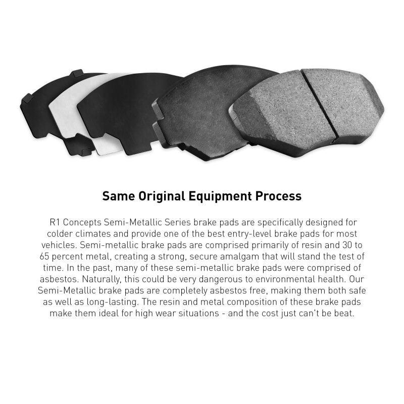 R1 Concepts Semi-Metallic Series Brake Pads for 2011-2013 Cadillac CTS - Front