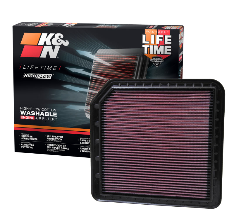 K&N Engineering 33-2456 High-Flow Replacement Air Filter for Infiniti QX56, QX80 and Nissan Armada