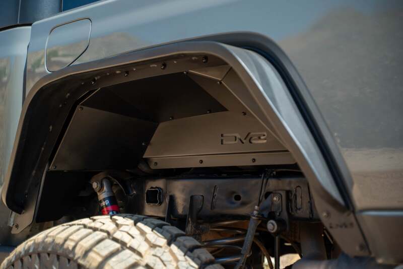 DV8 Offroad Rear Inner Fender Liners for 2020-2025 Jeep Gladiator JT, Satin Black - dveINFEND-07RB