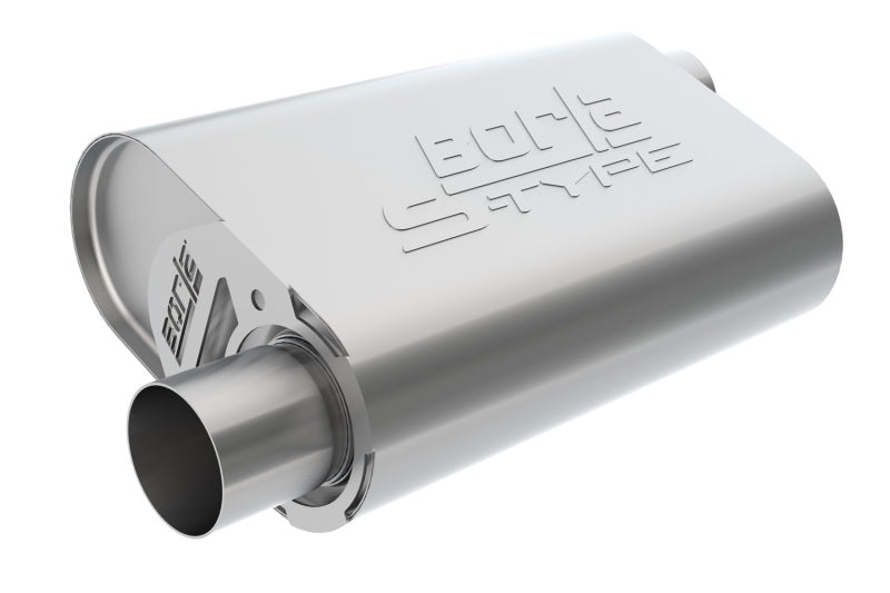 Borla CrateMuffler SBC Hot 350/383/406 V8 S-Type Muffler, 3-Inch Offset Inlet and Outlet, Part Number 400840