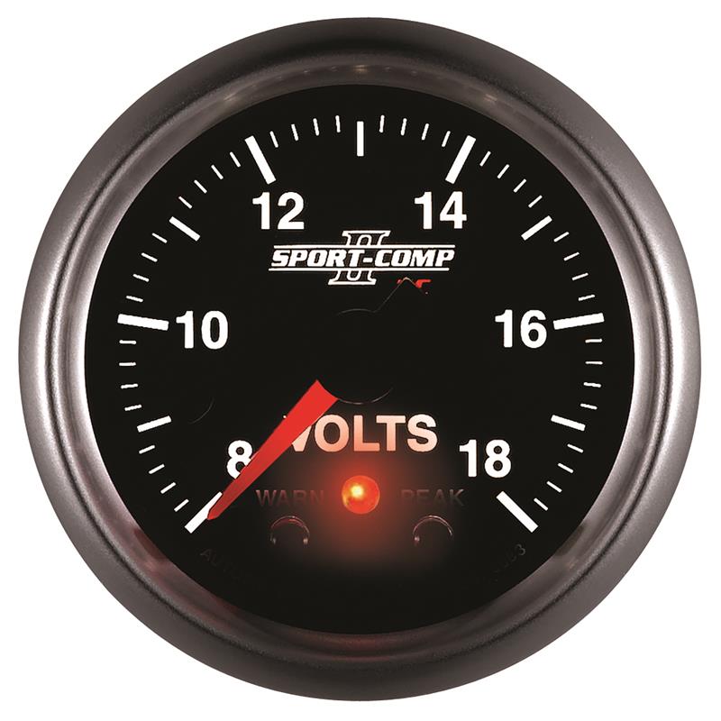 AutoMeter Sport-Comp II Digital Voltmeter Gauge, 18V - Part Number 3683