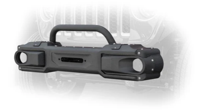 DV8 Offroad OE Plus Front Bumper for 2018-2025 Jeep Wrangler JL and 2020-2025 Gladiator JT, Part Number dveFBJL-13