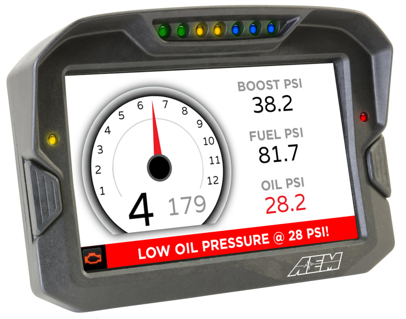 AEM CD-7G Carbon Digital Dash Display, GPS-Enabled Non-Logging Race Dash with CAN Input Only, Part Number 30-5702