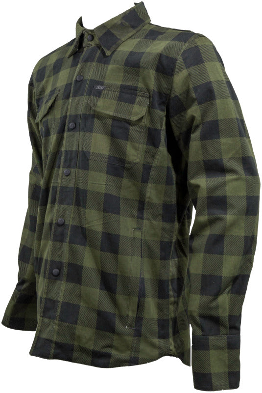 Speed and Strength True Grit Armored Motoshirt Olive/Black - 2XL